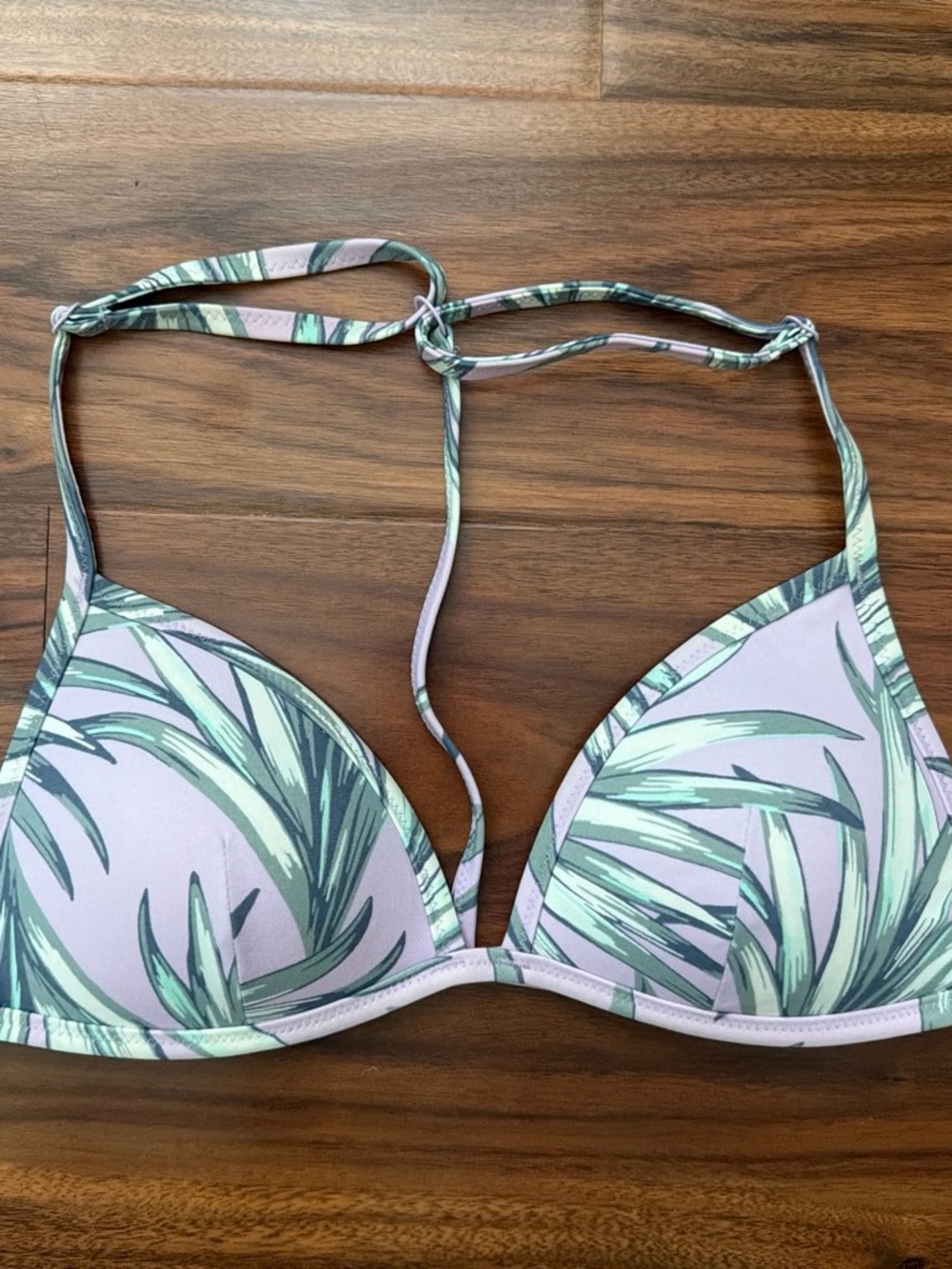 PINK Victoria's Secret Lavender Palm Triangle Bikini Top
